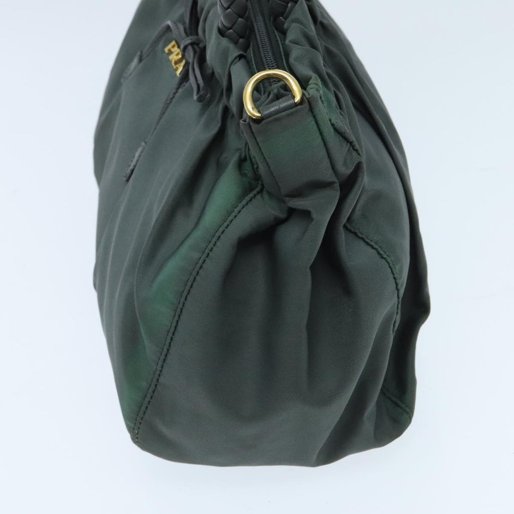 PRADA Hand Bag Nylon 2way Khaki Gold 95959