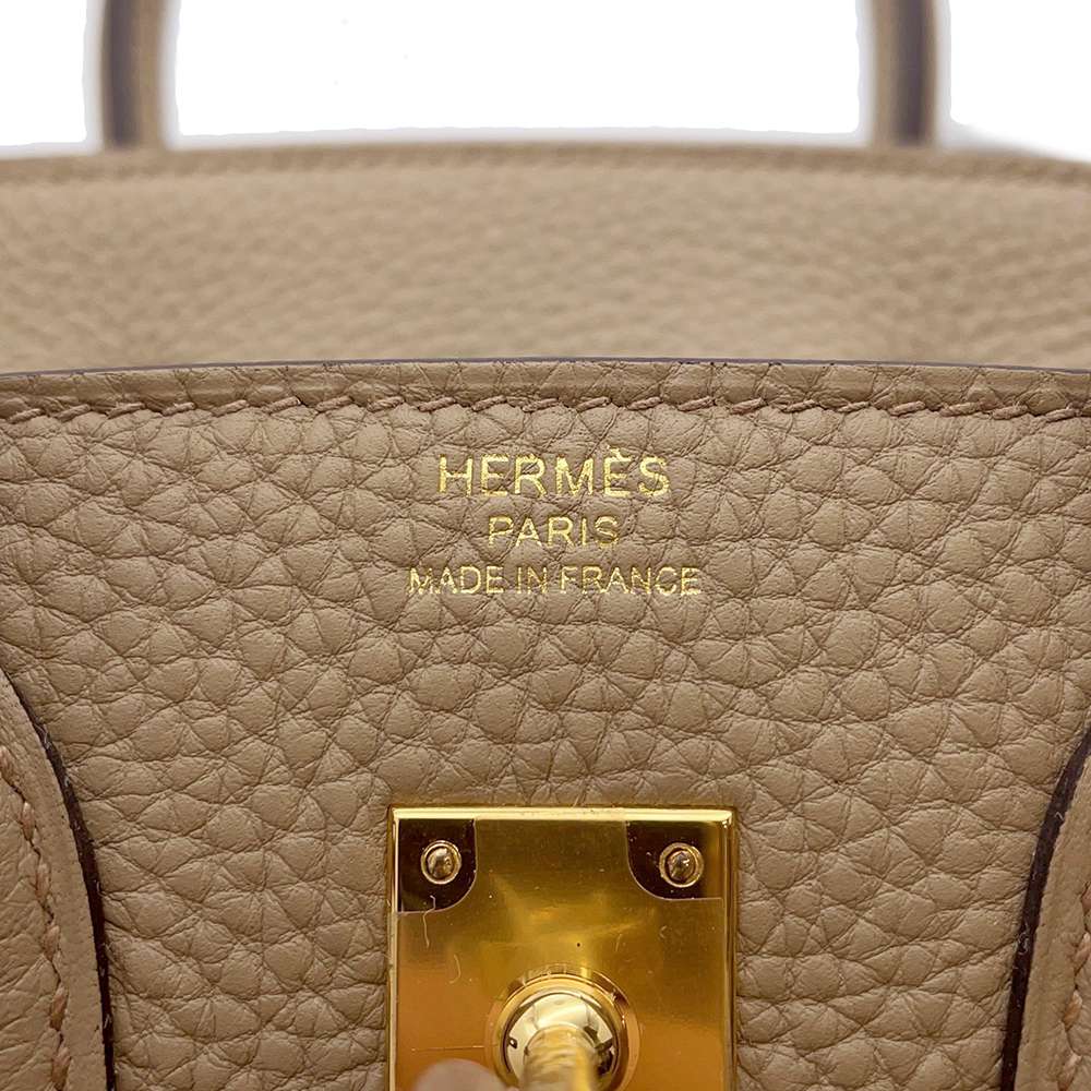 HERMES Birkin Beige Marfa Togo Leather Size 25