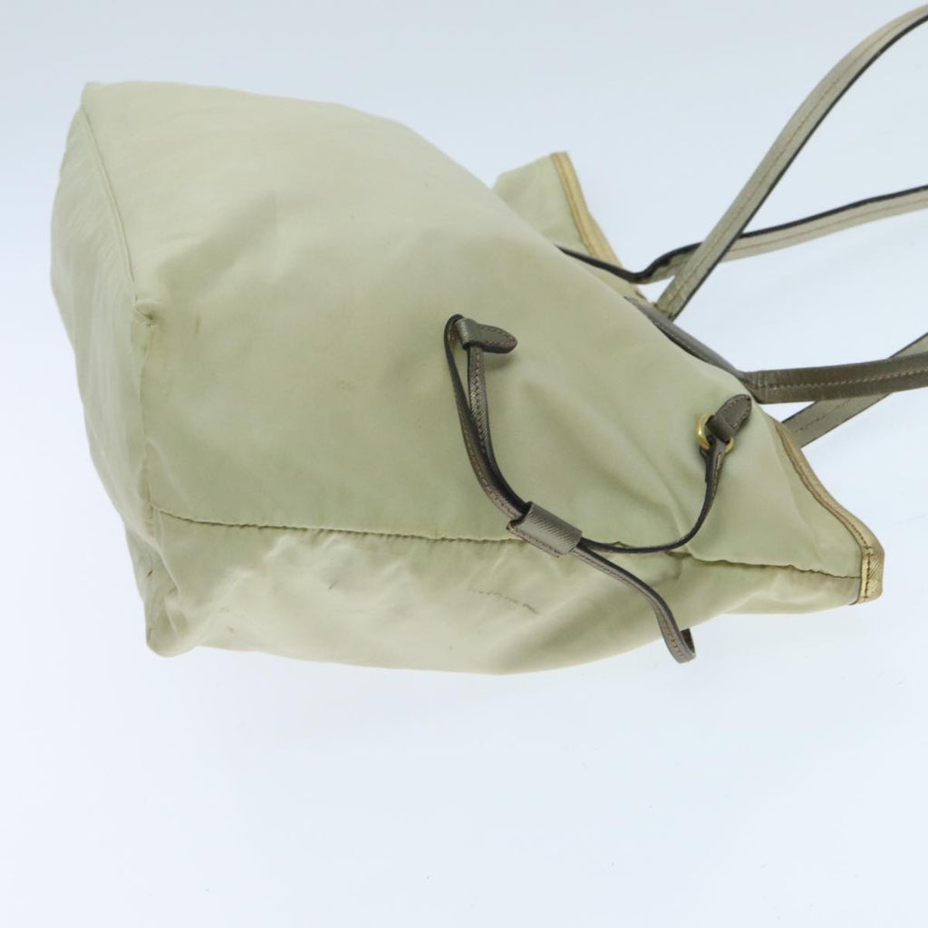PRADA Tote Bag Nylon Cream Gold 95978