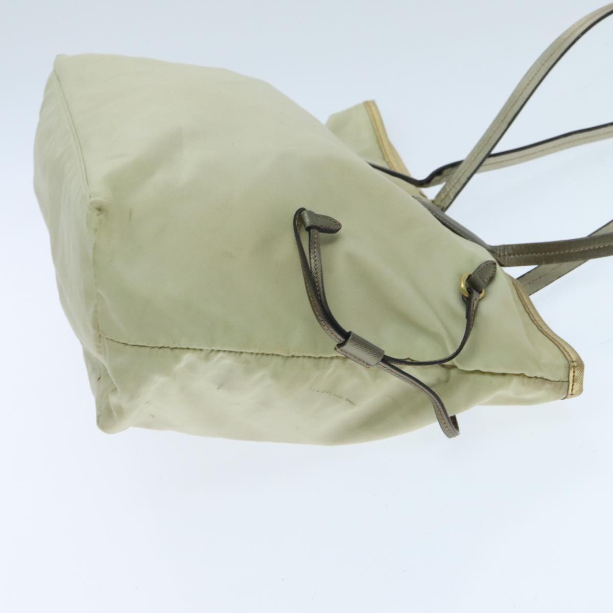 PRADA Tote Bag Nylon Cream Gold 95978