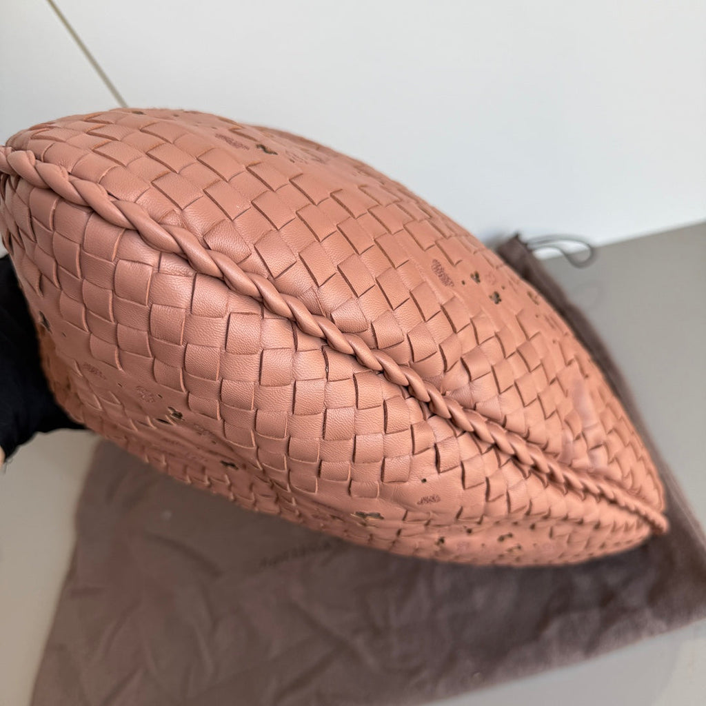 Bottega Veneta Hobo Bag Leather Beige Small 40cm Butterfly Cutout