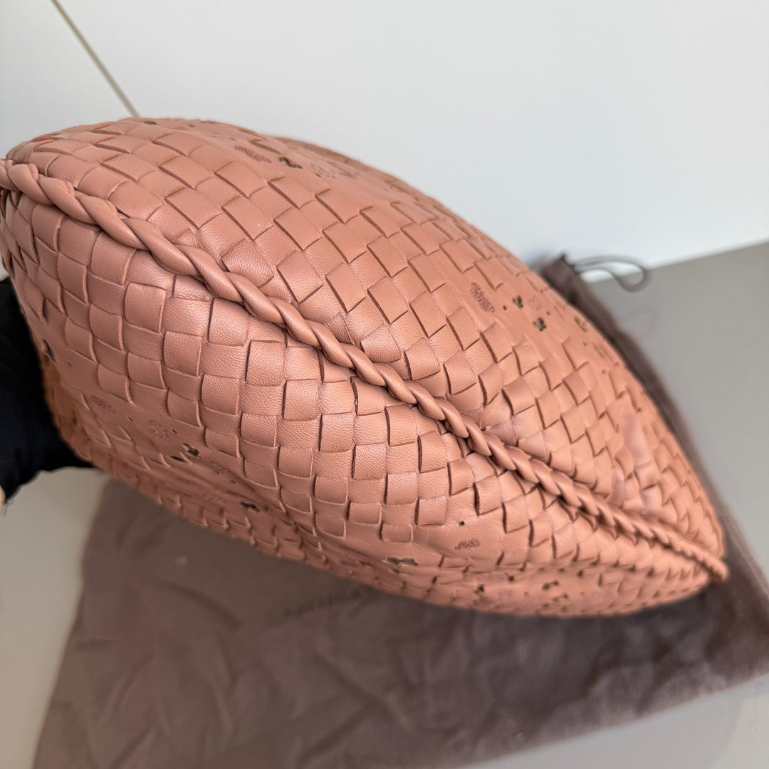 Bottega Veneta Hobo Bag Leather Beige Small 40cm Butterfly Cutout