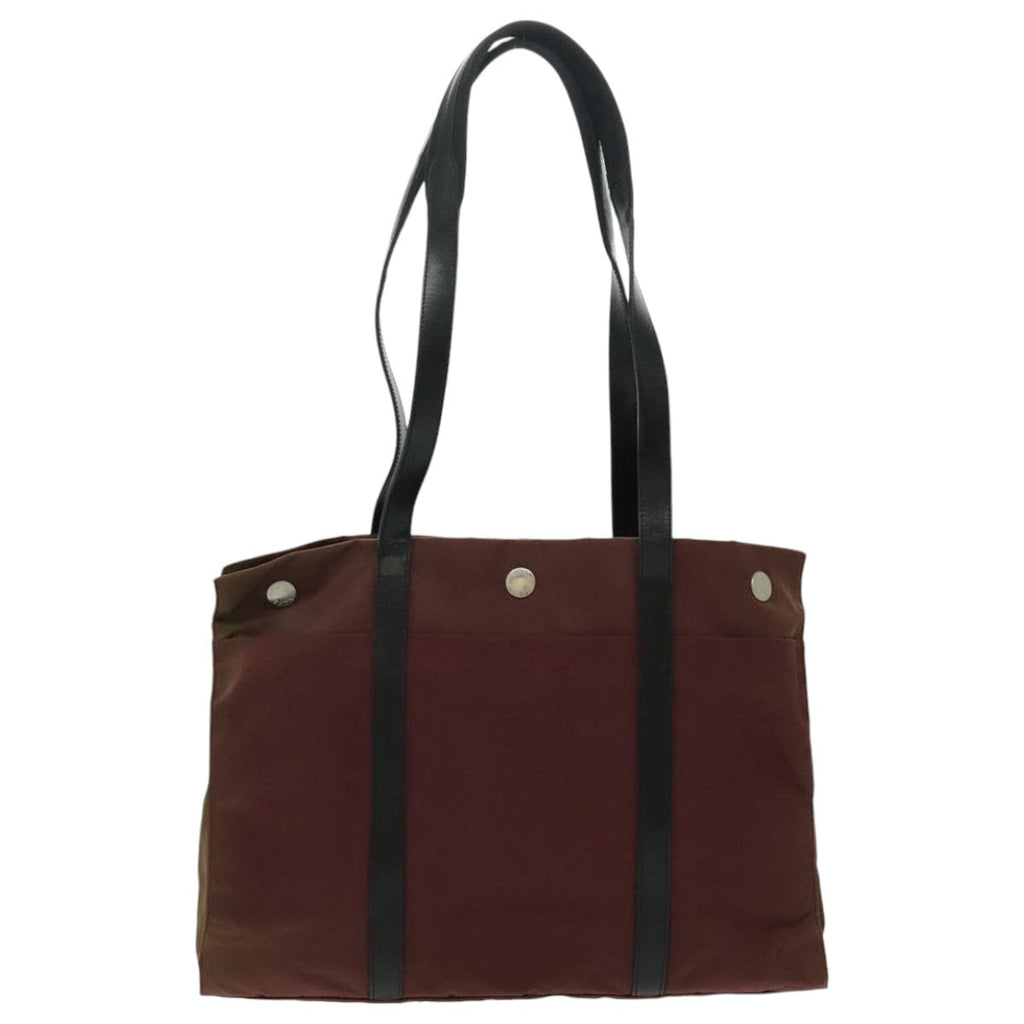 PRADA Tote Bag Nylon Bordeaux Silver 96068