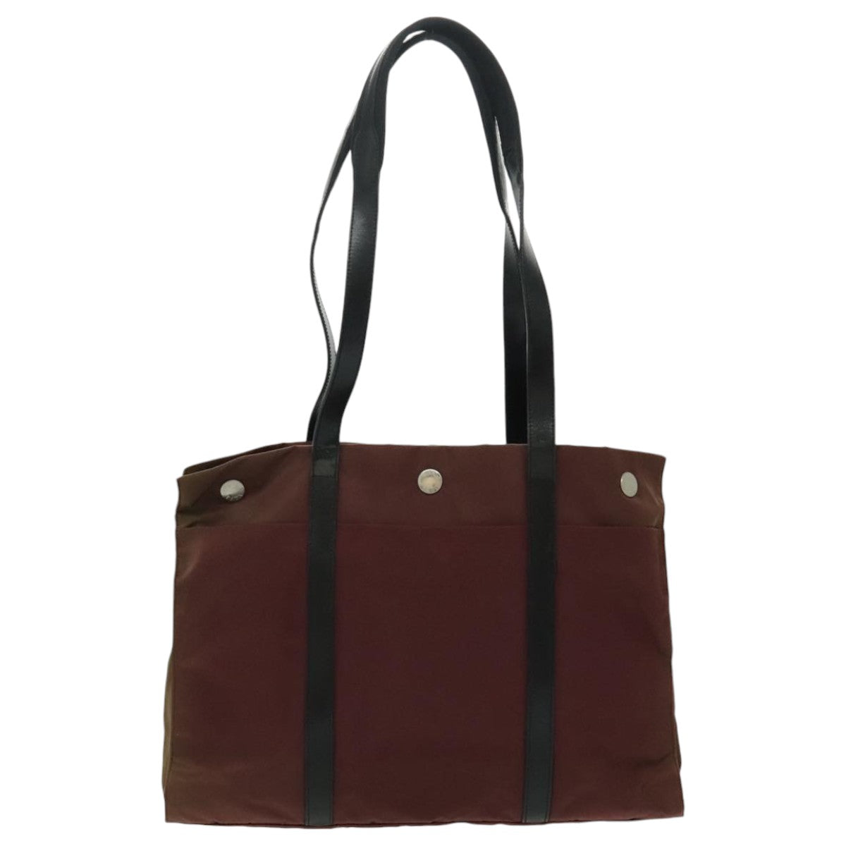 PRADA Tote Bag Nylon Bordeaux Silver 96068