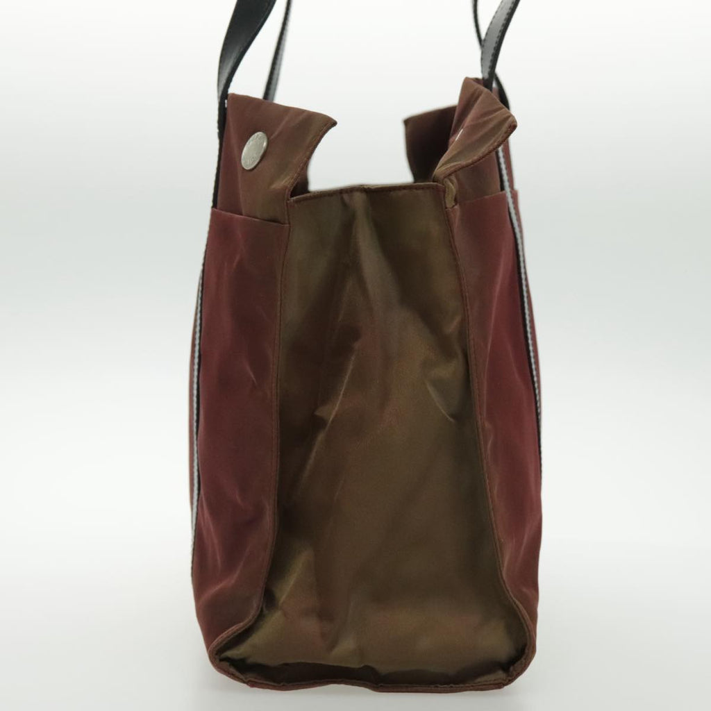 PRADA Tote Bag Nylon Bordeaux Silver 96068