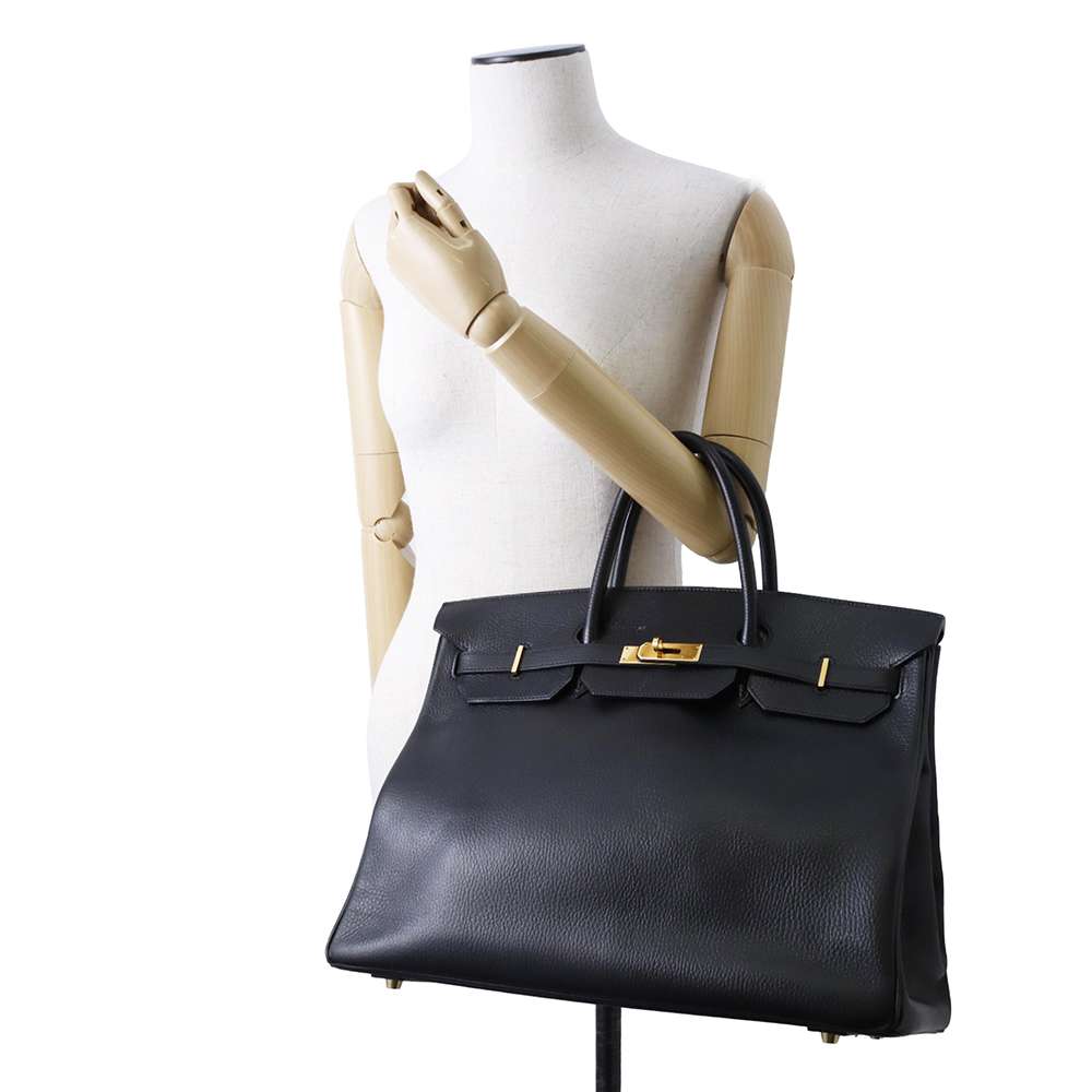 HERMES Birkin Black Ardennes Leather Size 40
