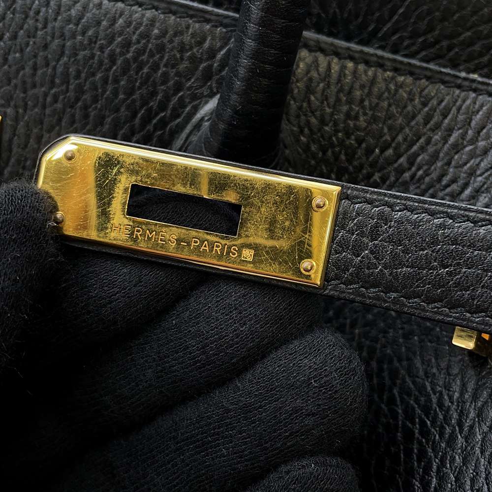 HERMES Birkin Black Ardennes Leather Size 40