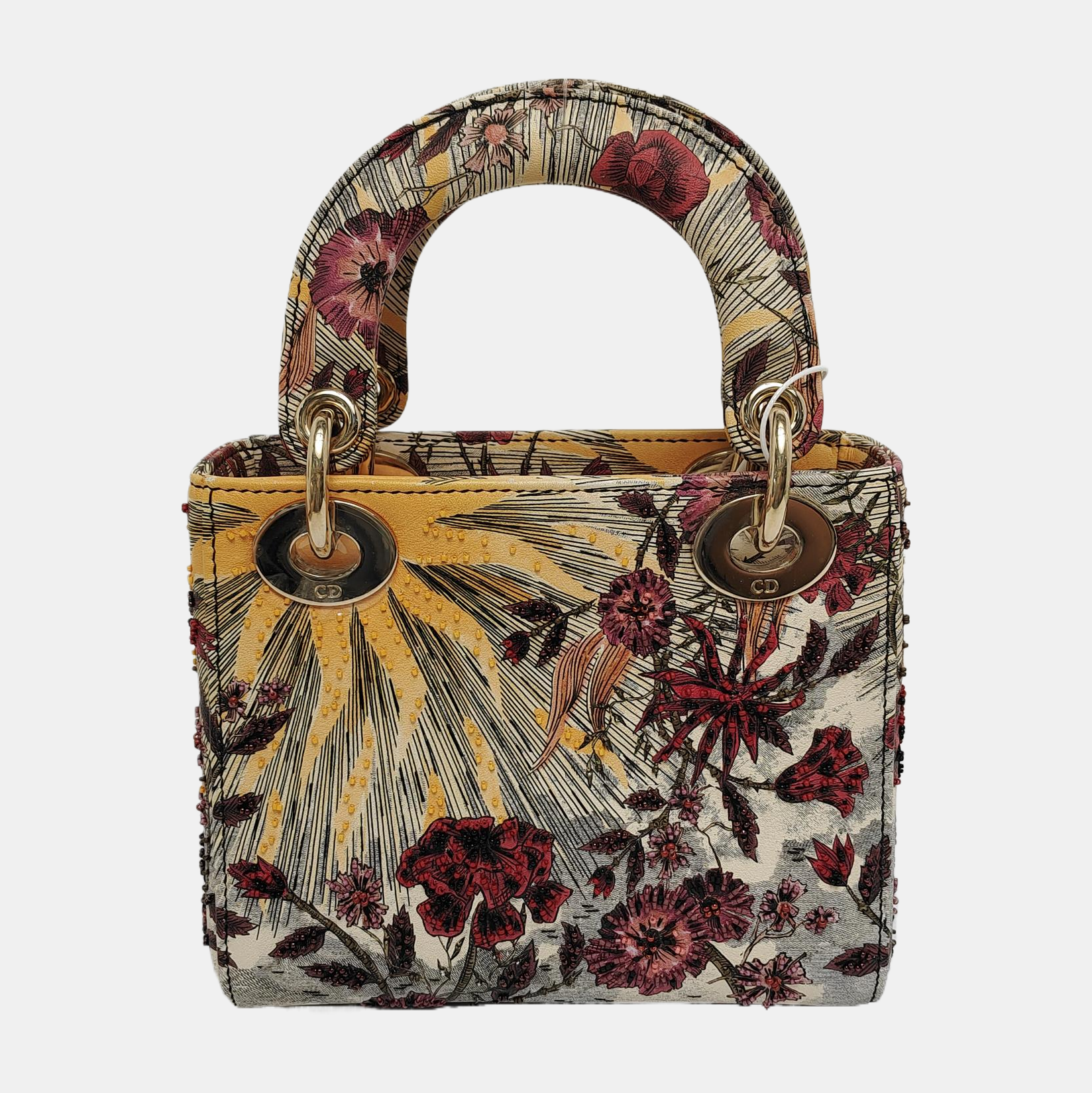 Lady Dior Mini Embroidered Phoenix Cloth Multicolor Handbag