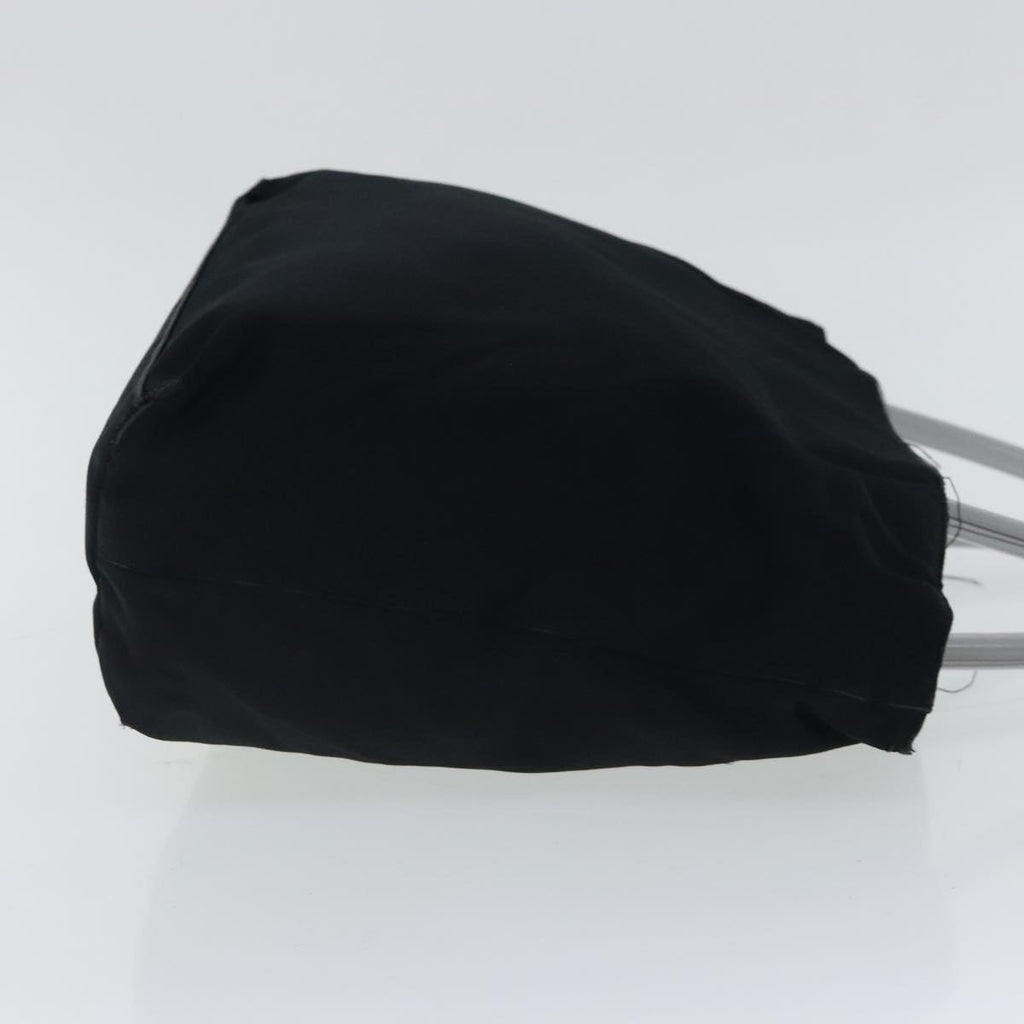 PRADA Hand Bag Satin Black Silver 96617