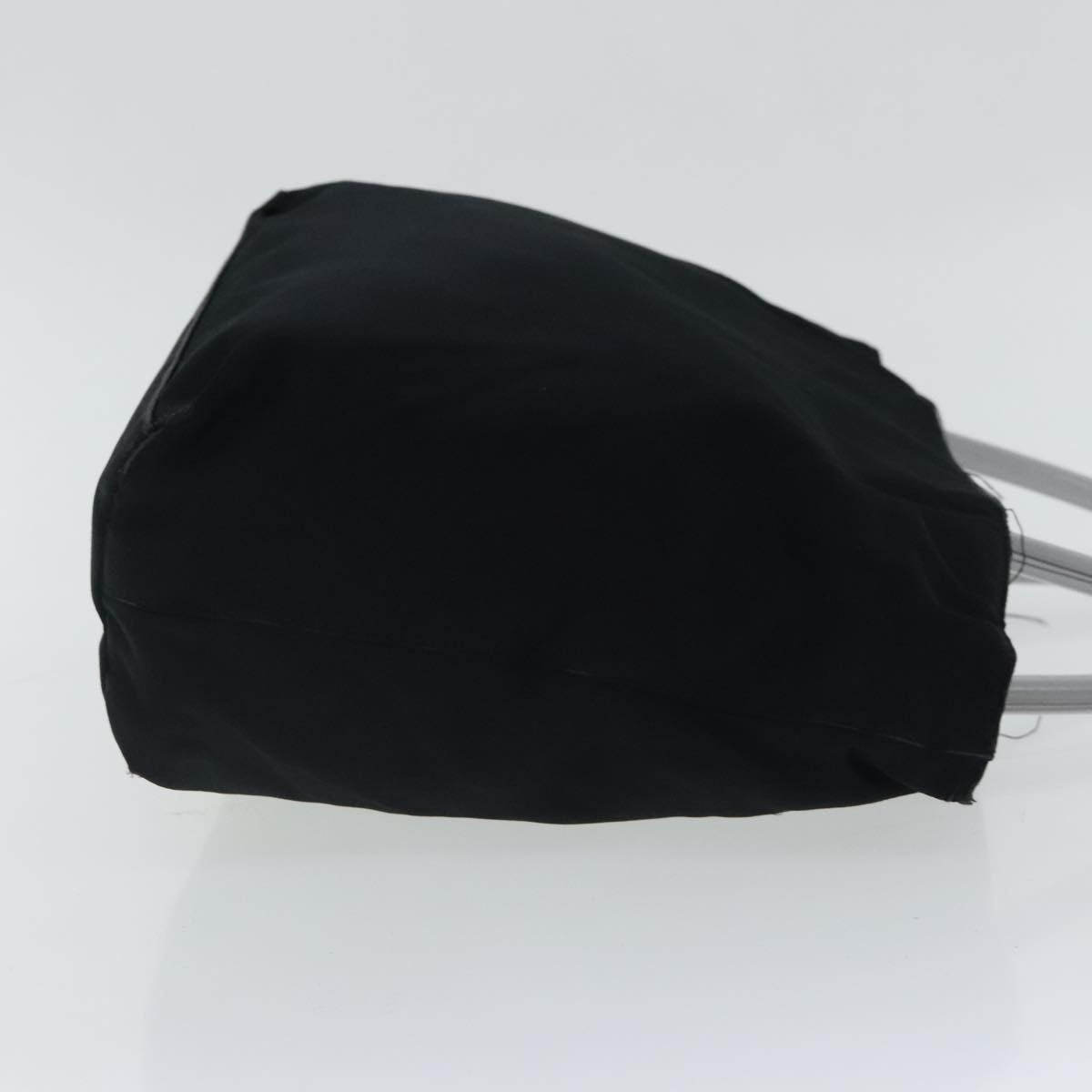 PRADA Hand Bag Satin Black Silver 96617