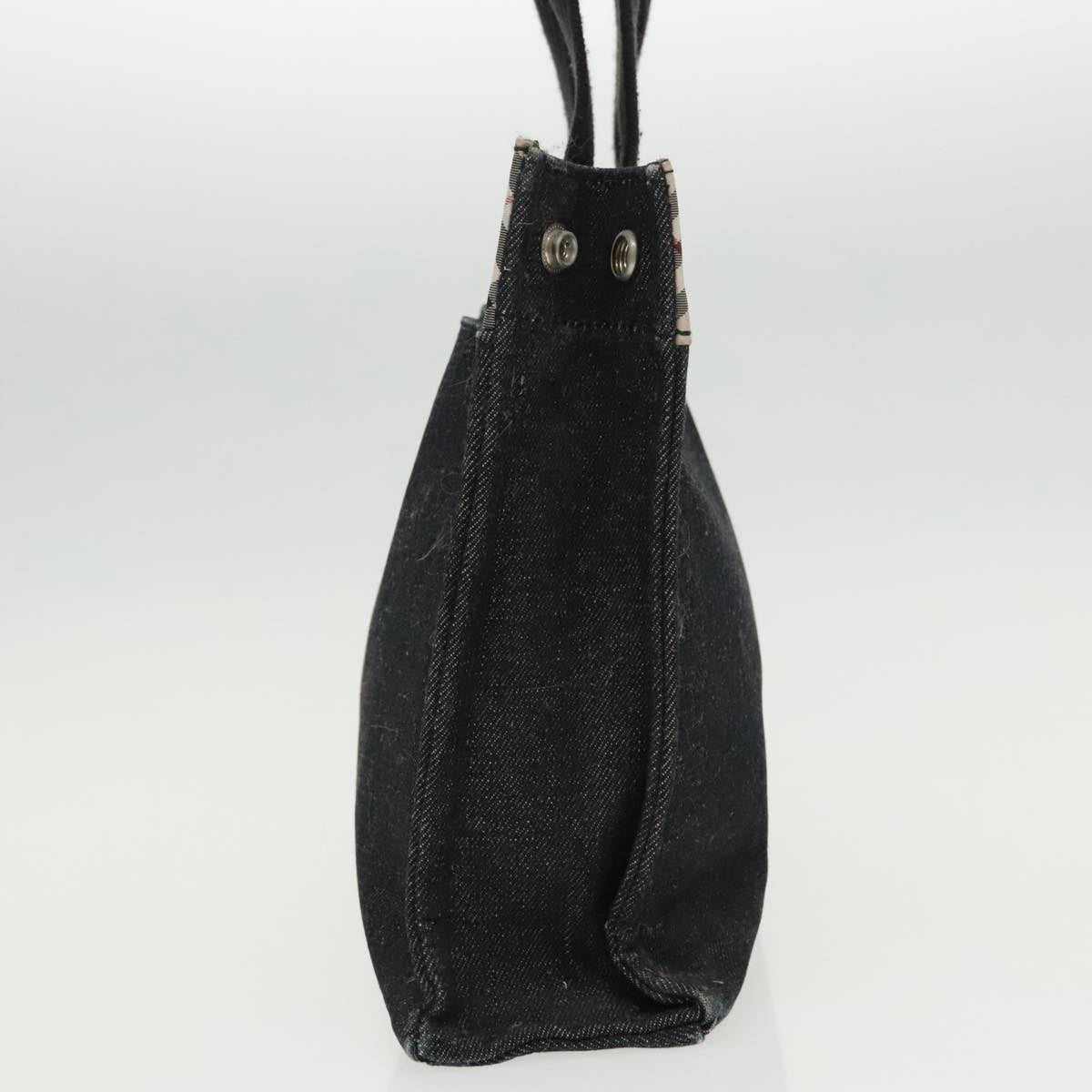 BURBERRY Blue Label Tote Bag Canvas Silver Black 96669