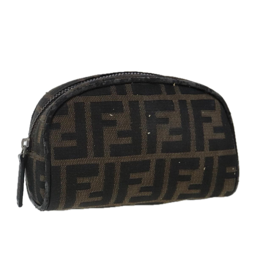 FENDI Zucca Canvas Pouch Brown 96675