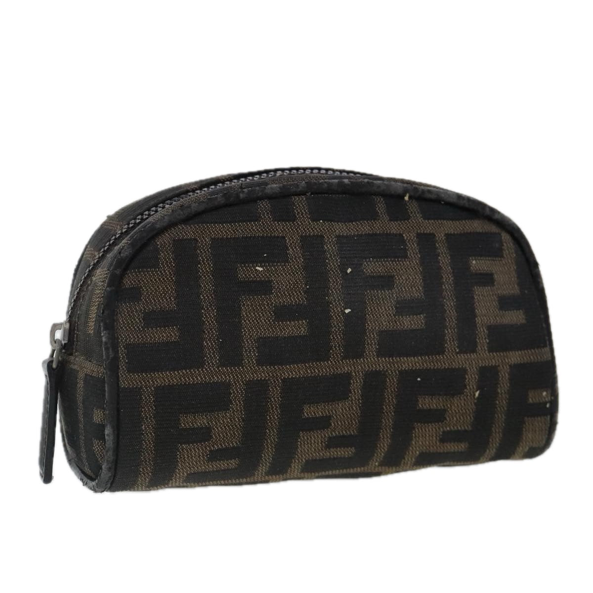 FENDI Zucca Canvas Pouch Brown 96675