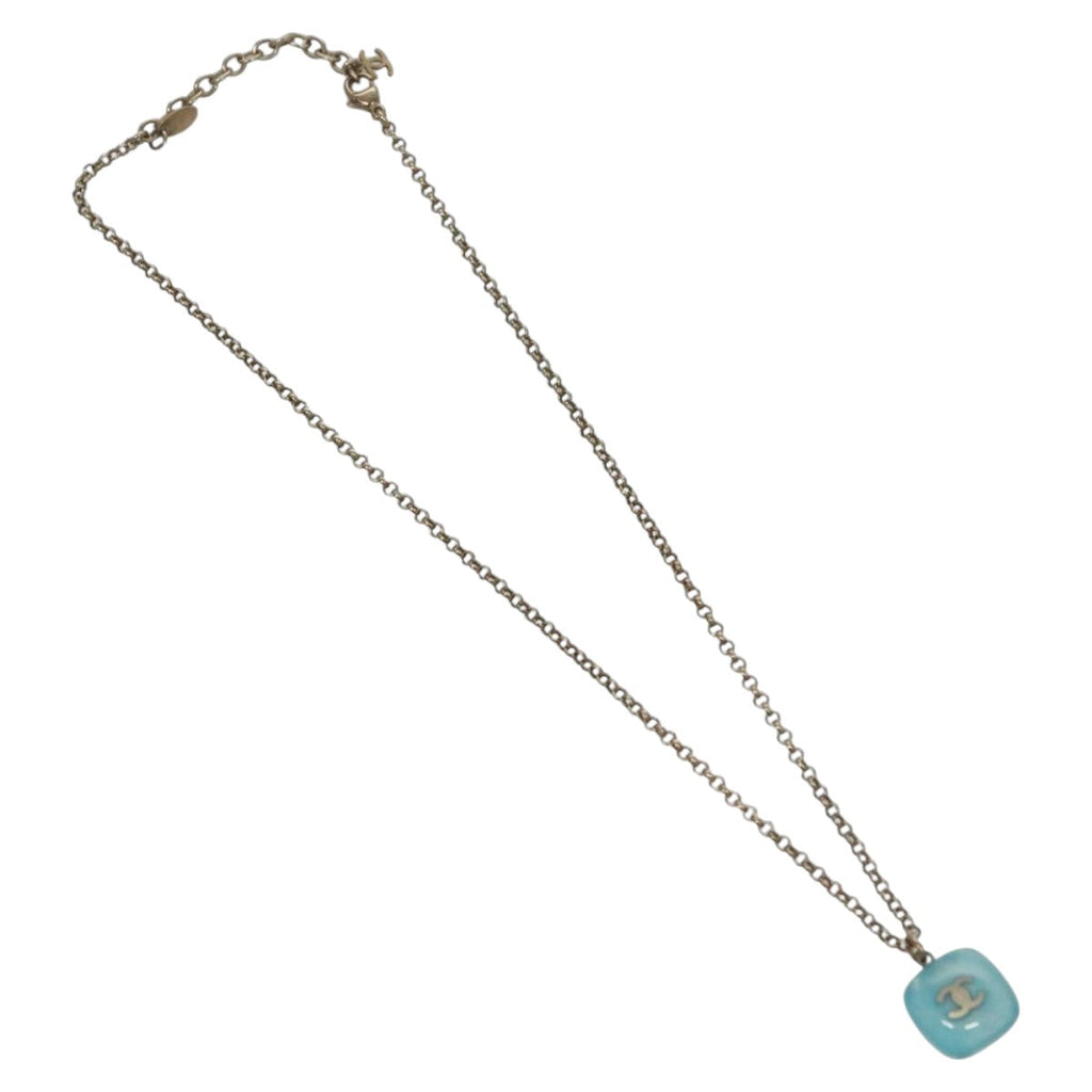 CHANEL Necklace metal Light Blue CC 96804
