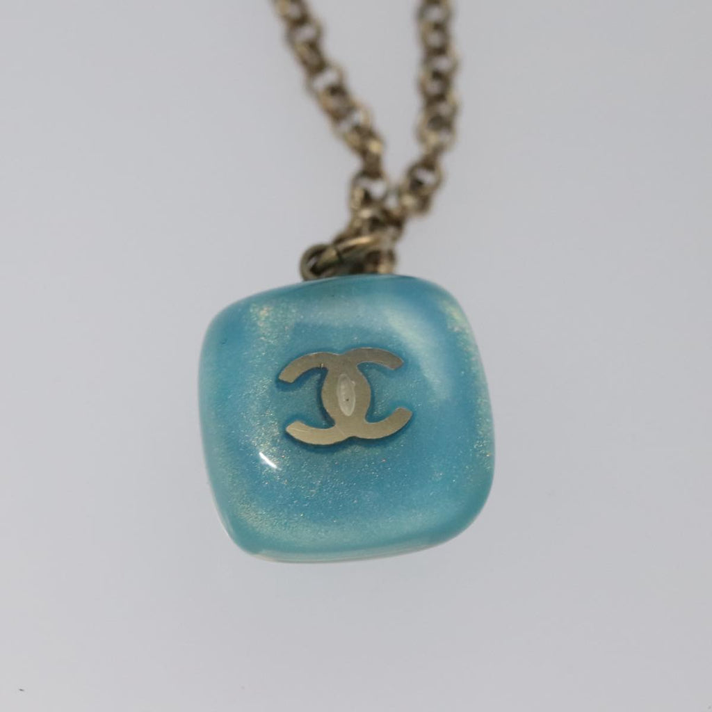CHANEL Necklace metal Light Blue CC 96804