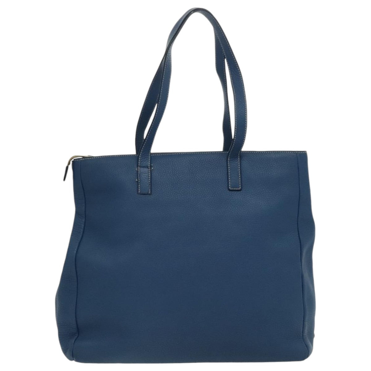 PRADA Tote Bag Leather Blue Gold 97133