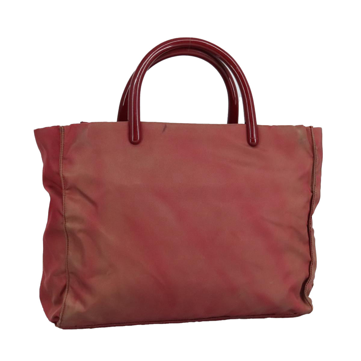 PRADA Hand Bag Nylon Red Silver 97439