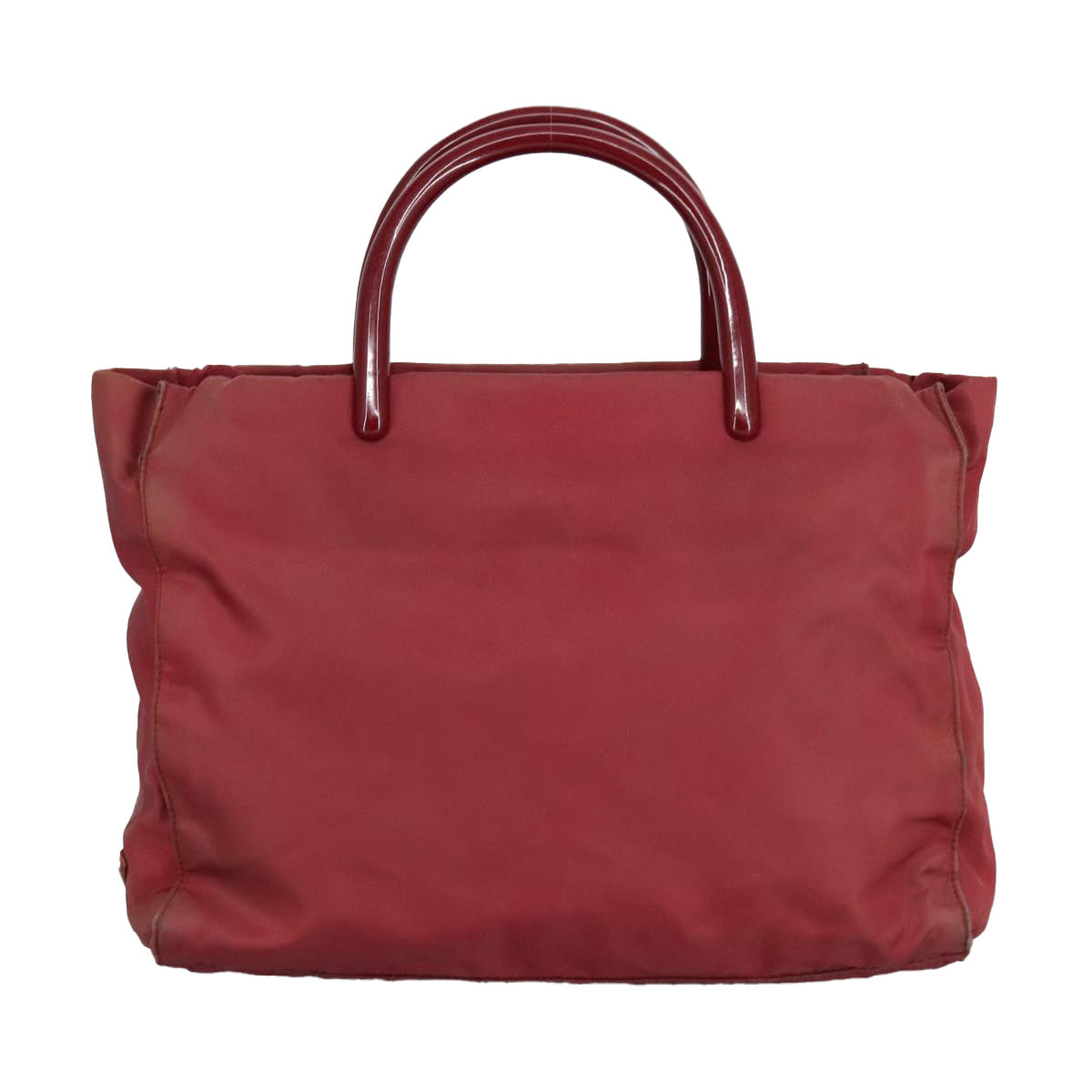 PRADA Hand Bag Nylon Red Silver 97439