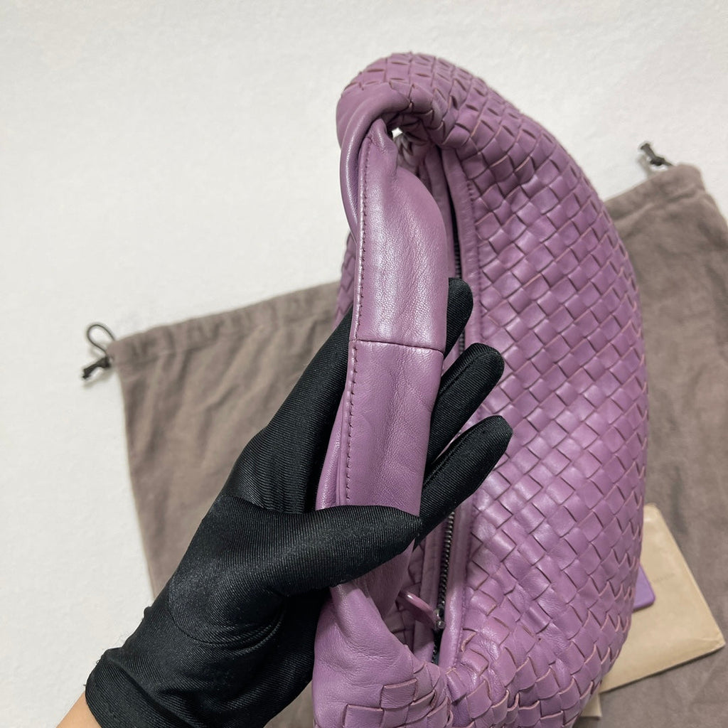 Bottega Veneta Belly Hobo Intrecciato Lambskin Leather Lilac Purple Medium 40cm