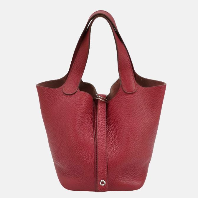Hermes Picotin 18 Red Clemence Taurillon Leather 2014