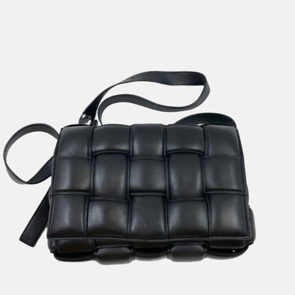 Bottega Veneta Padded Cassette Black Leather