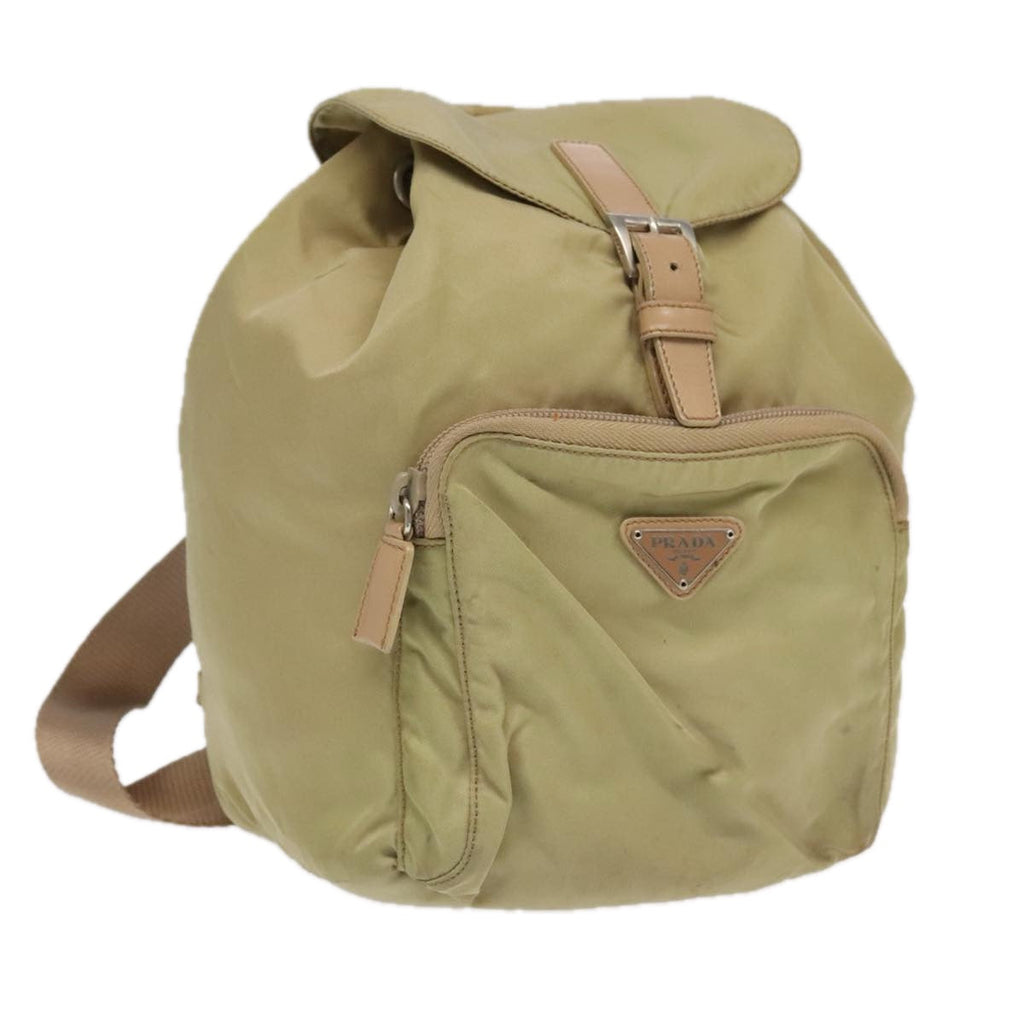 PRADA Backpack Nylon Khaki Silver 98100