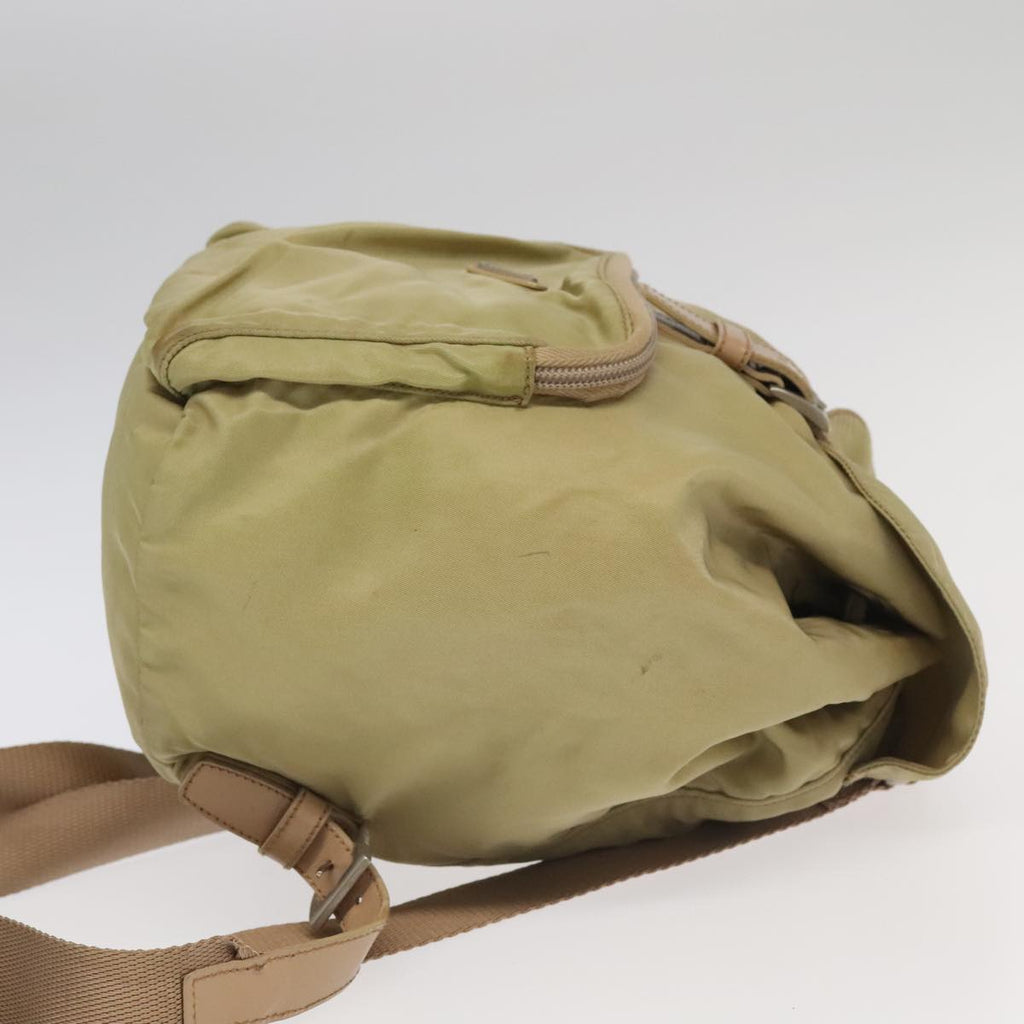 PRADA Backpack Nylon Khaki Silver 98100
