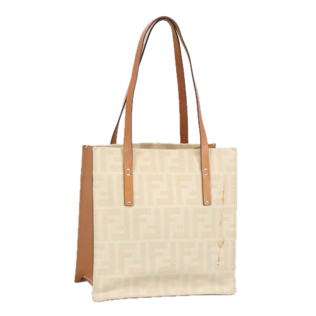 FENDI Zucca Canvas Tote Bag White 98220