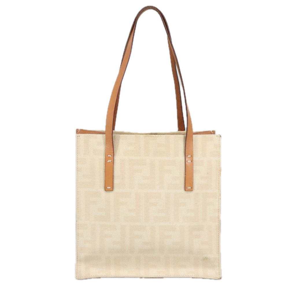FENDI Zucca Canvas Tote Bag White 98220
