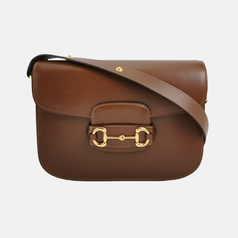 Gucci 1955 Horsebit Shoulder Bag Caramel Brown Small Leather