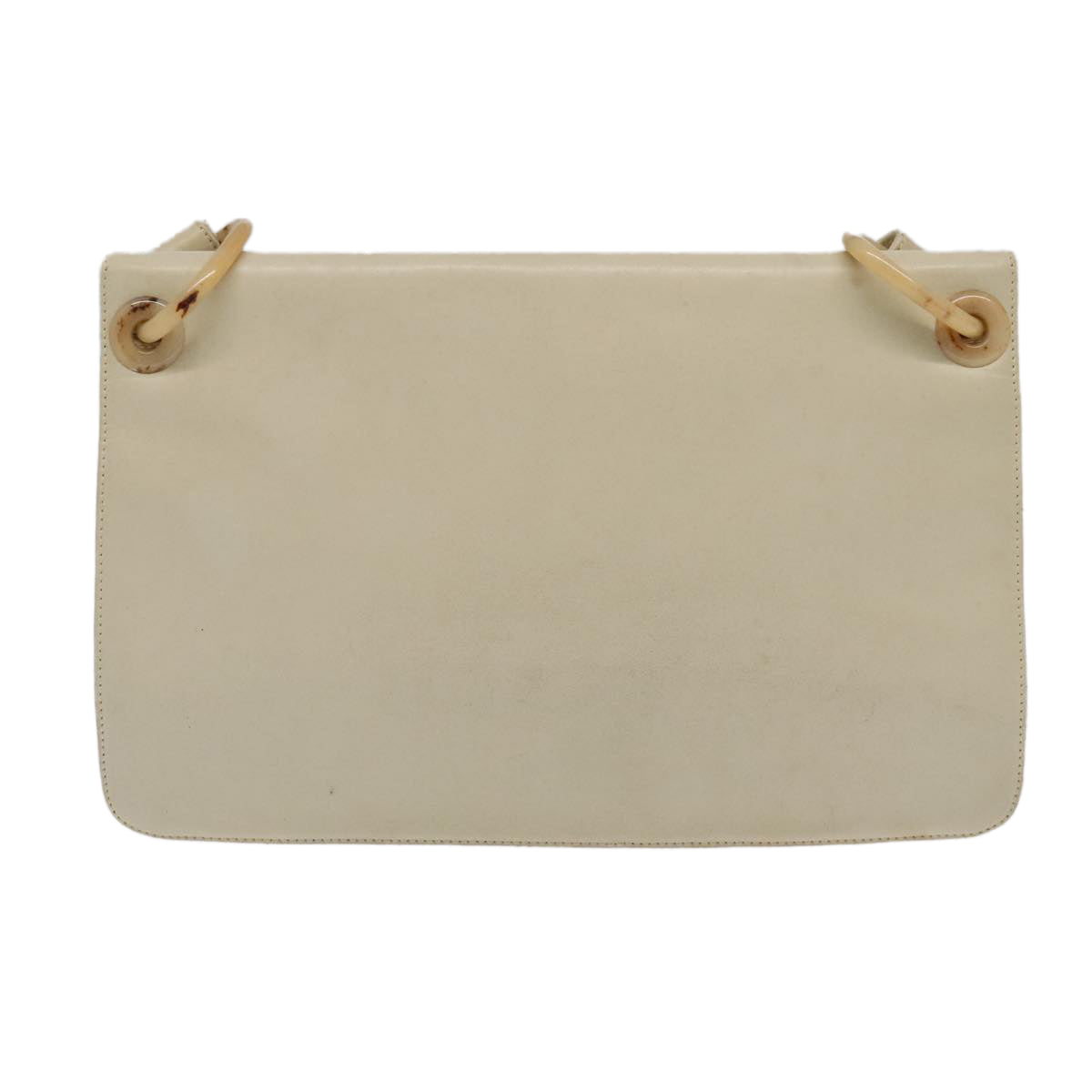 PRADA Shoulder Bag Leather White 98309