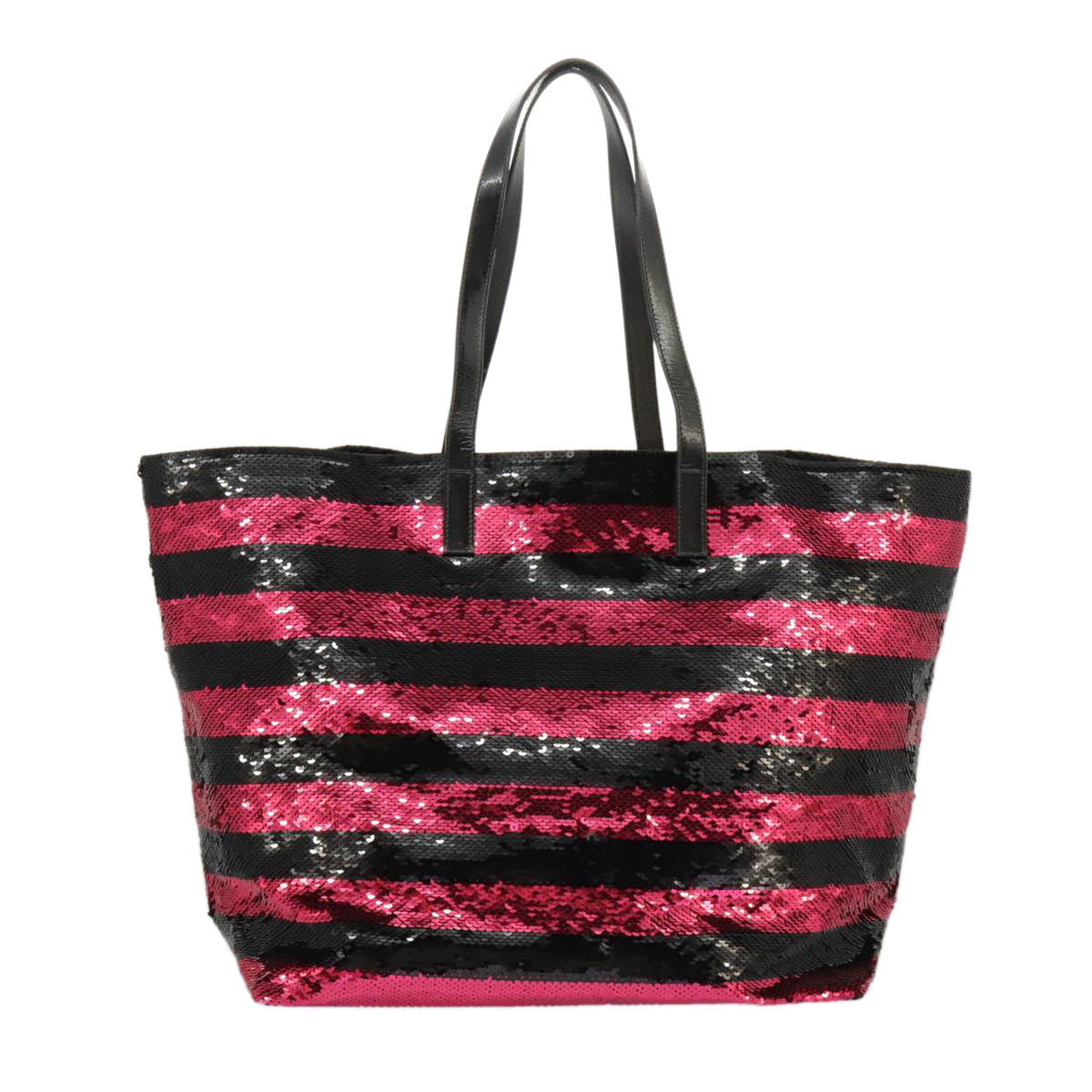 PRADA Sequin Tote Bag Nylon Black Red 98375A