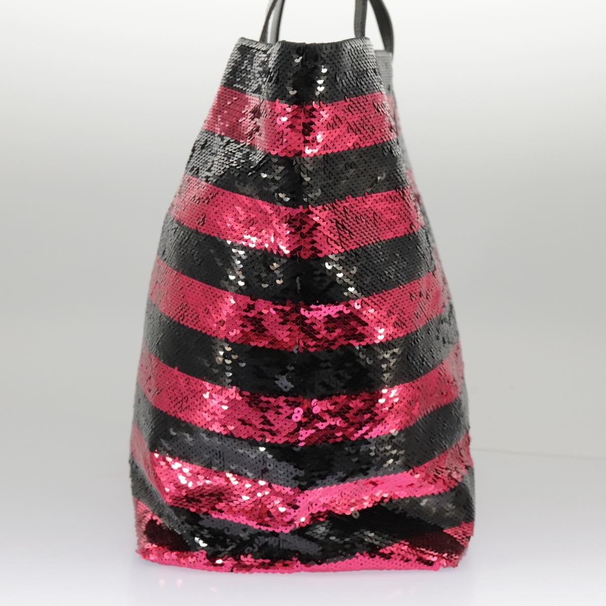 PRADA Sequin Tote Bag Nylon Black Red 98375A
