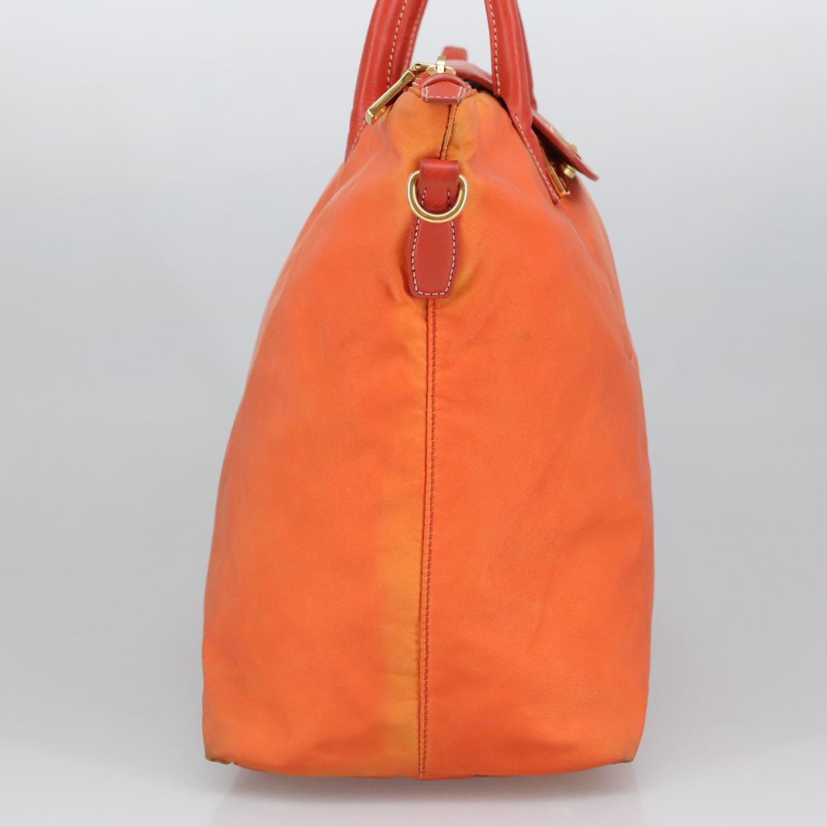PRADA Hand Bag Nylon Leather 2way Orange 99127