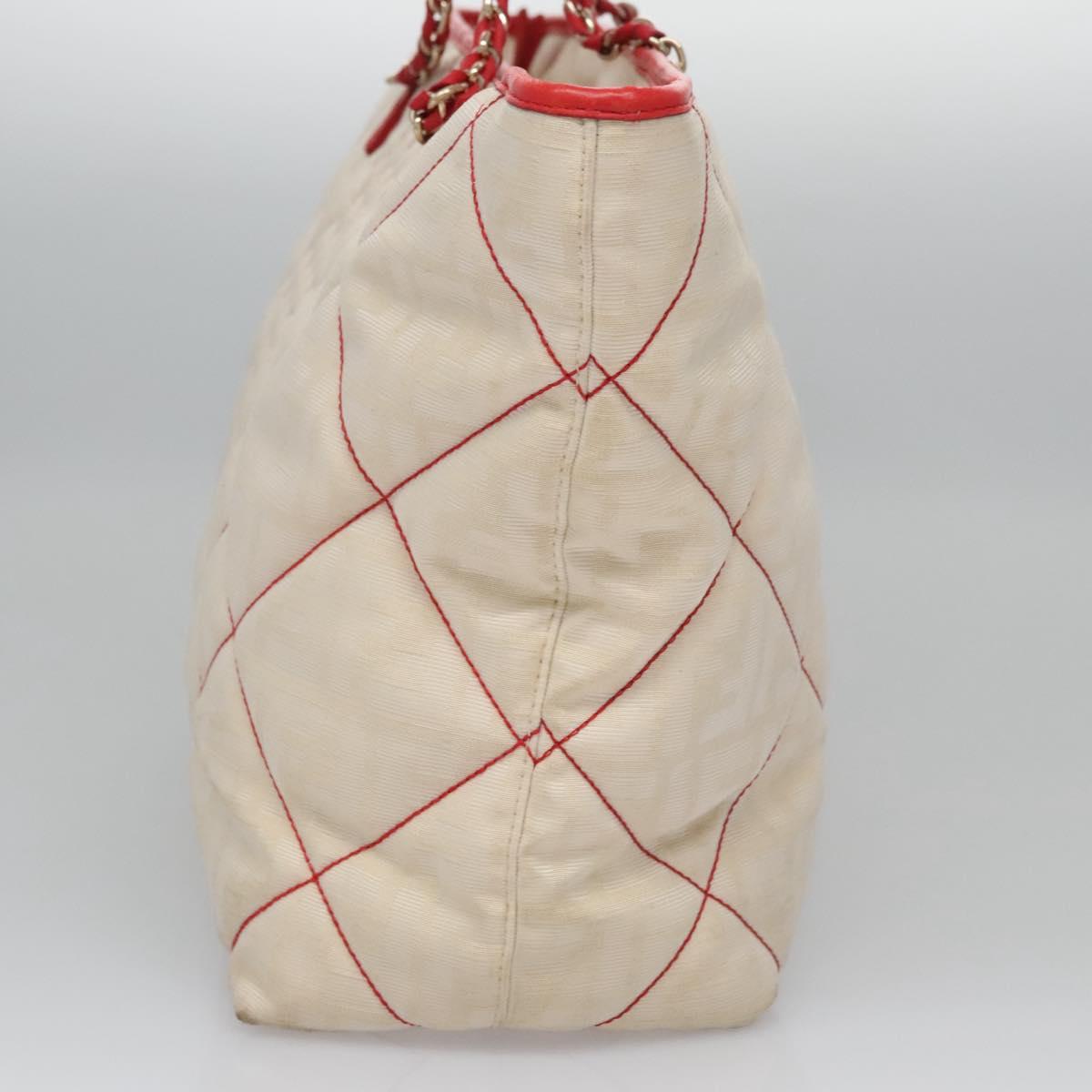 FENDI Zucca Canvas Chain Tote Bag Beige 99179