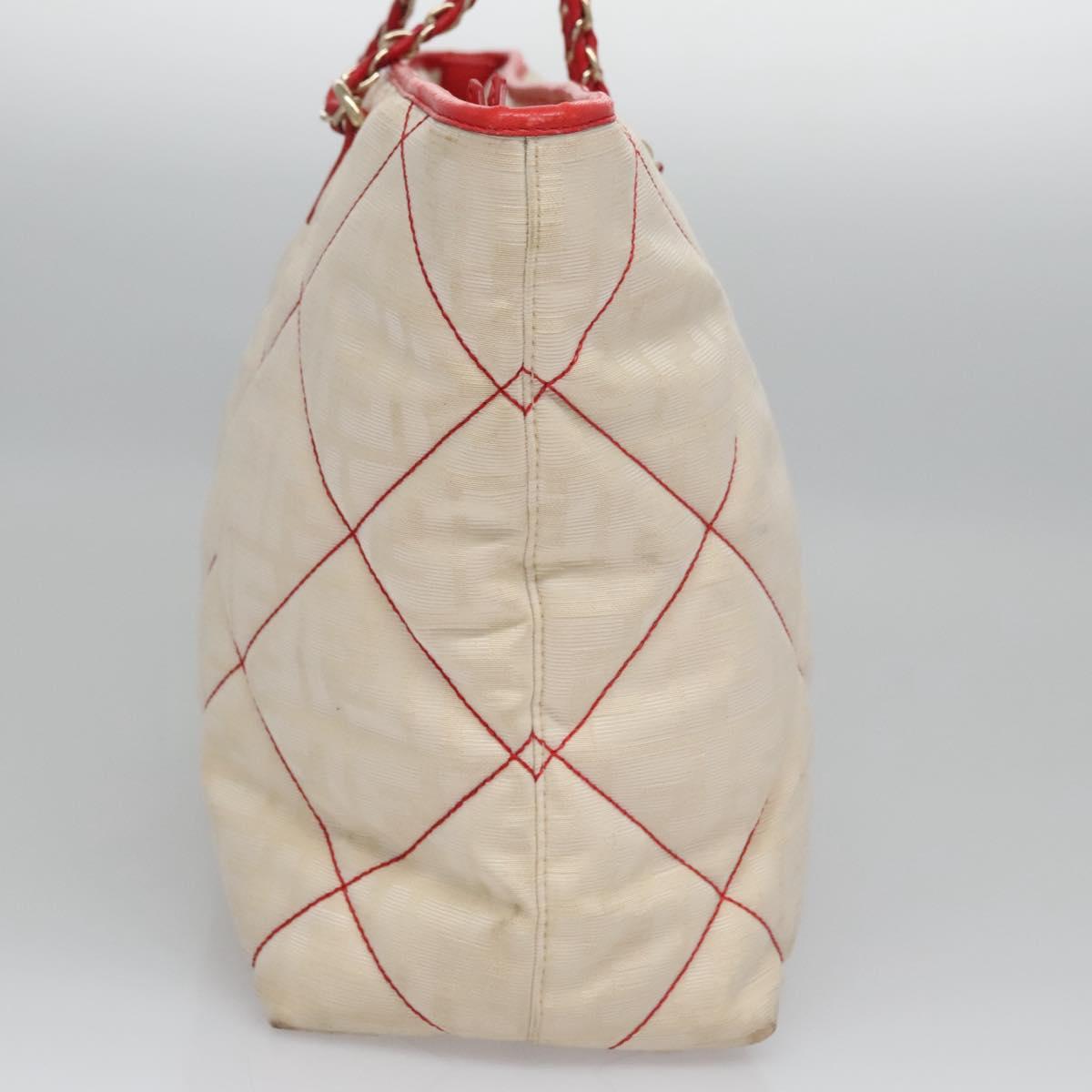 FENDI Zucca Canvas Chain Tote Bag Beige 99179