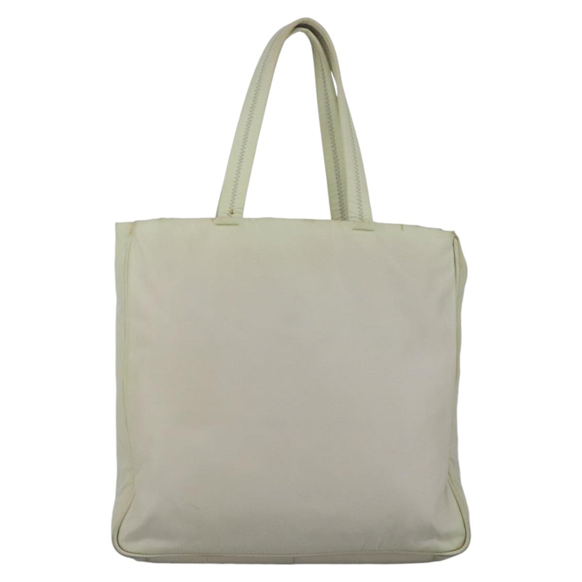PRADA Tote Bag Nylon White Silver 99539