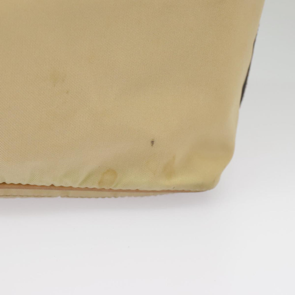 PRADA Hand Bag Nylon Beige Silver 99678