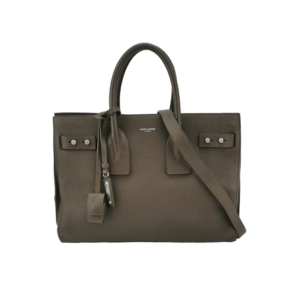Sold Saint Laurent Sac De Jour Small Dark Green Leather Handbag