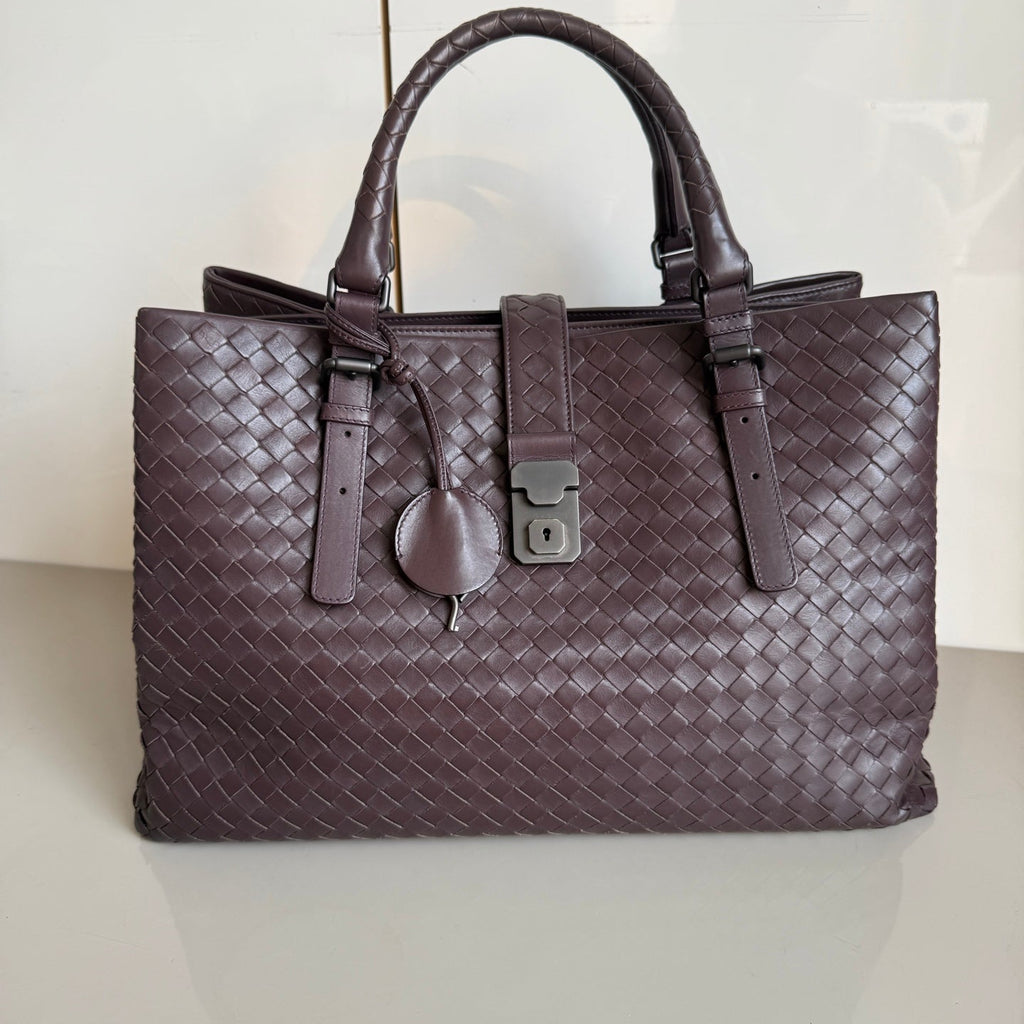 Bottega Veneta Roma Large Intrecciato Nappa Leather Dark Brown 35cm