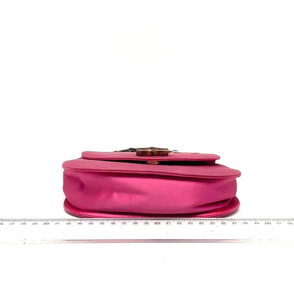 Gucci Bamboo 1947 Night Super Mini Pink Satin Evening Bag