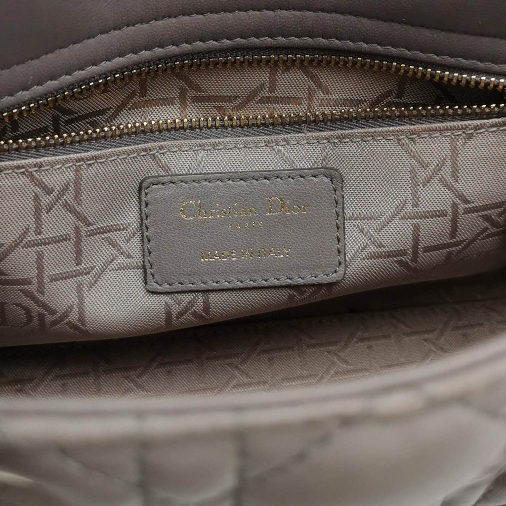 Lady Dior ABCdior 2017 Grey Cannage Lambskin Leather Handbag