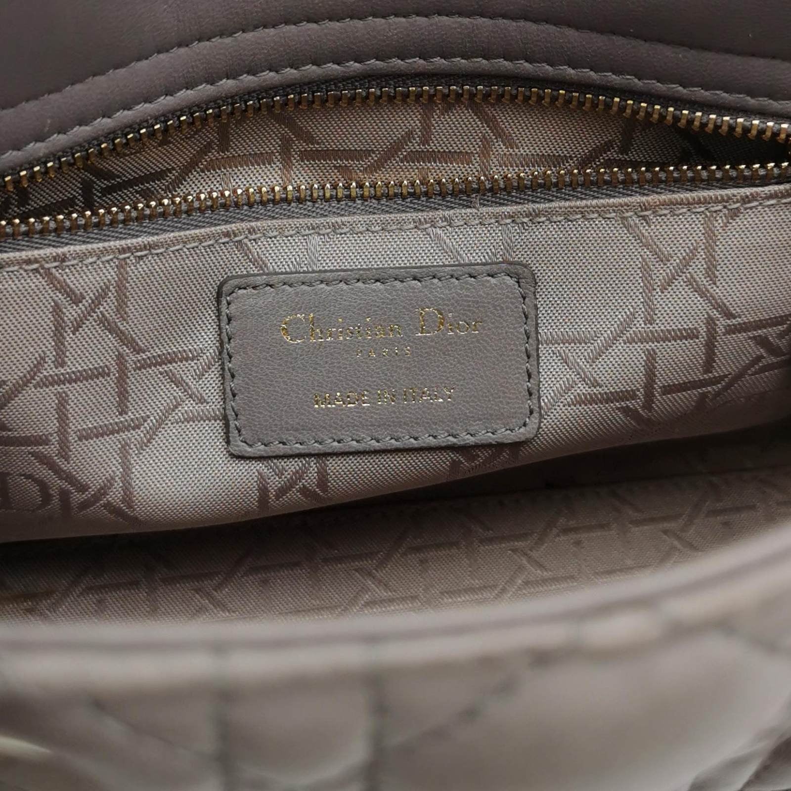 Lady Dior ABCdior 2017 Grey Cannage Lambskin Leather Handbag