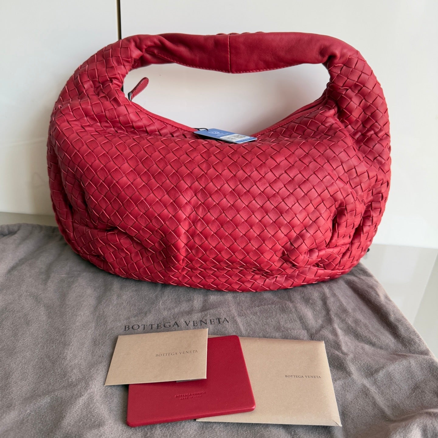 Bottega Veneta Belly Hobo Intrecciato Red Medium 40cm