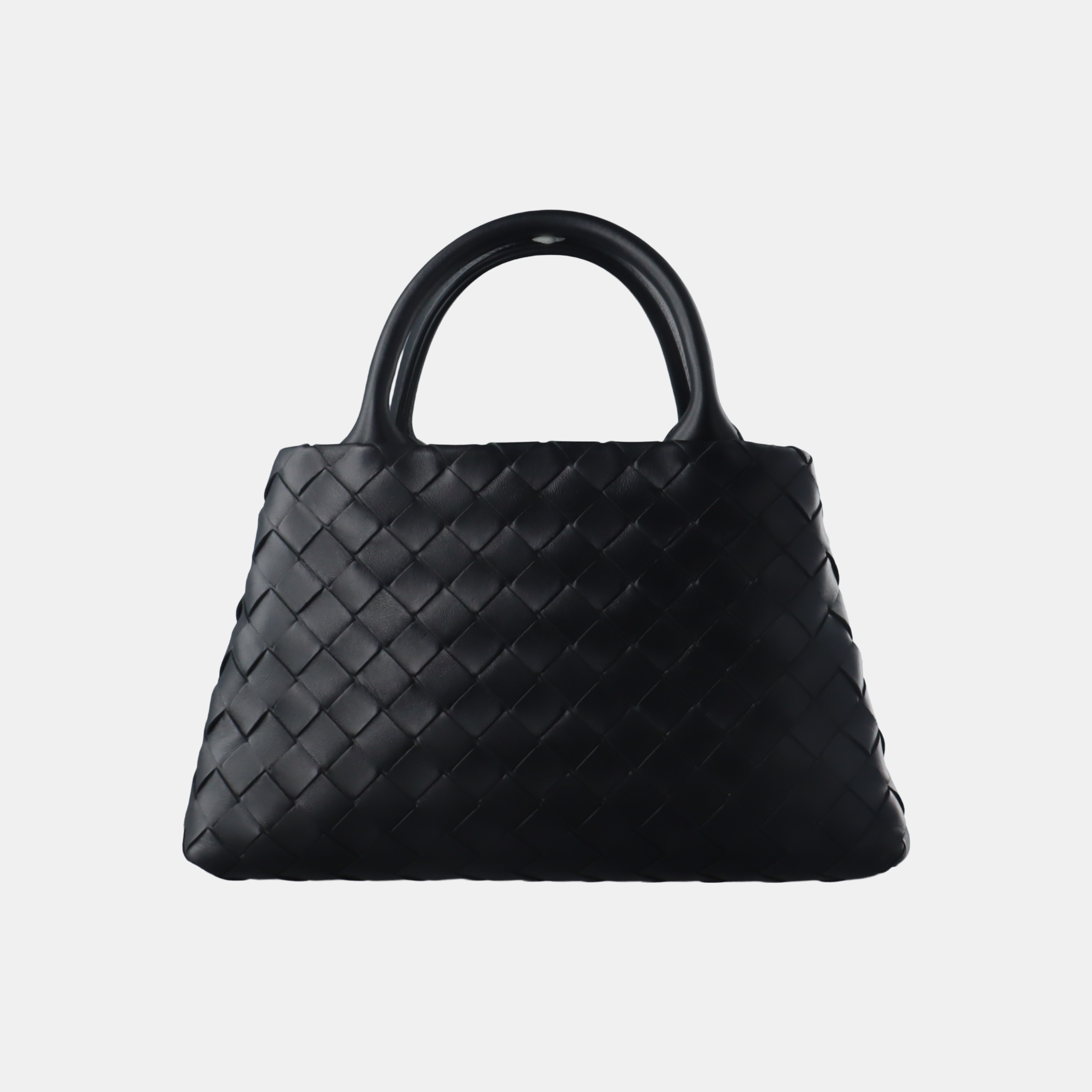 Bottega Veneta New Roma Mini Handbag Intrecciato Nappa Leather Black Mini 25cm