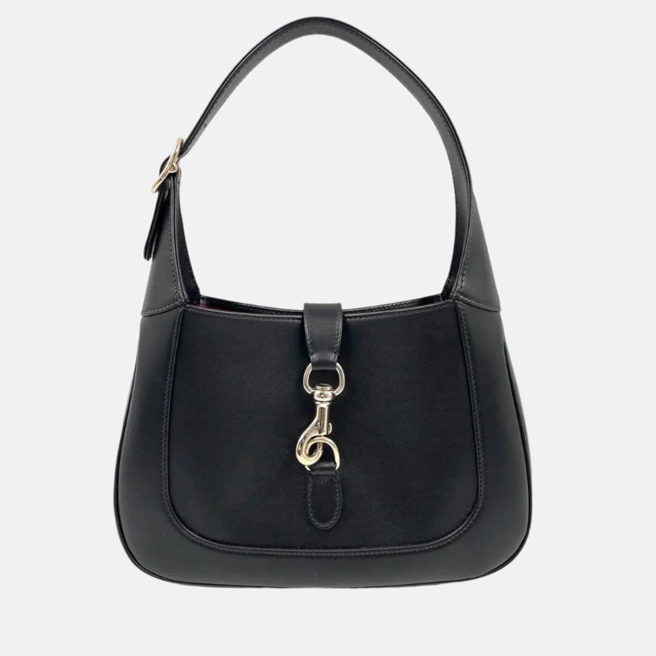 Gucci Jackie 1961 Small Black Leather Shoulder Bag Clasp S24