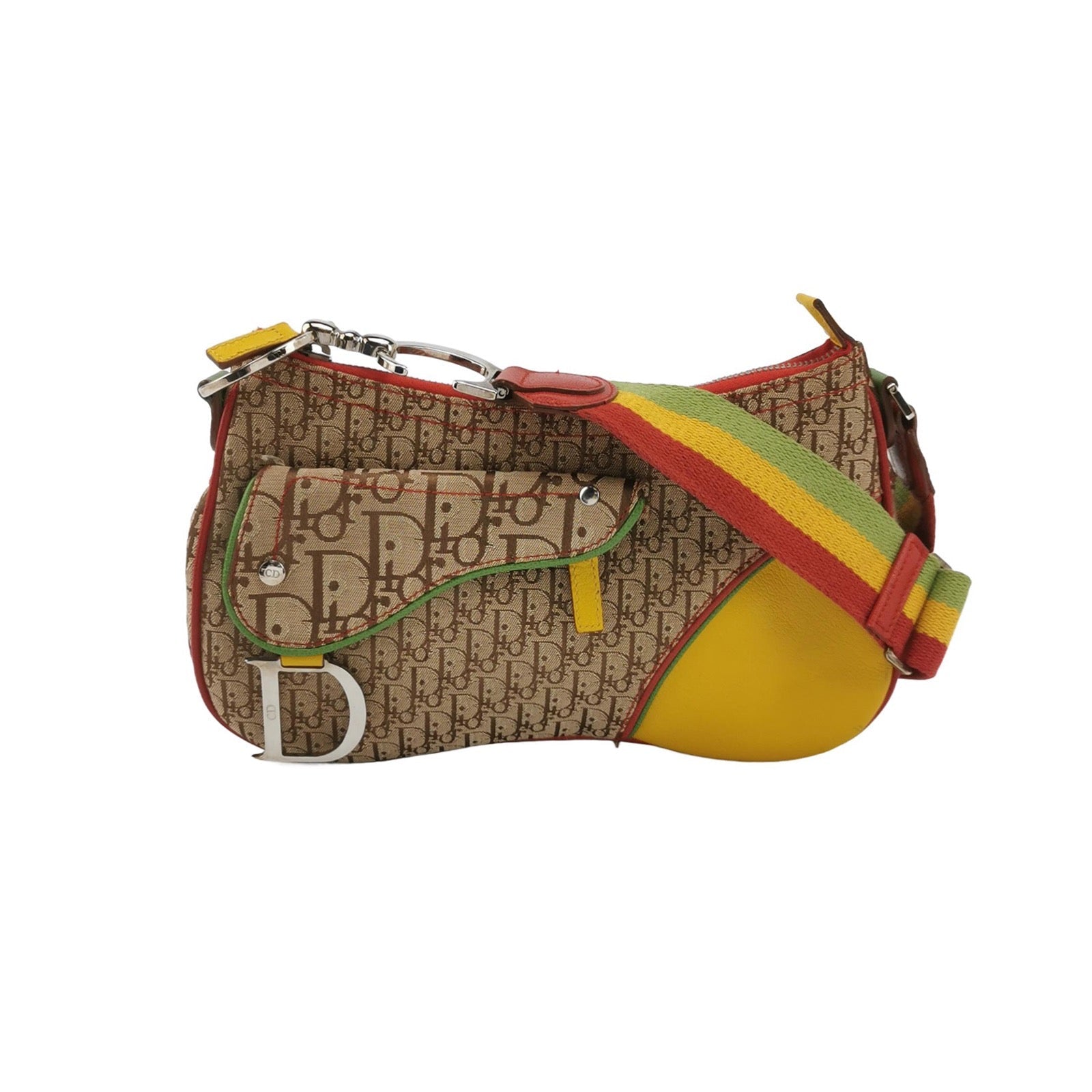 Dior Rasta Trotter Double Saddle Crossbody Shoulder Bag