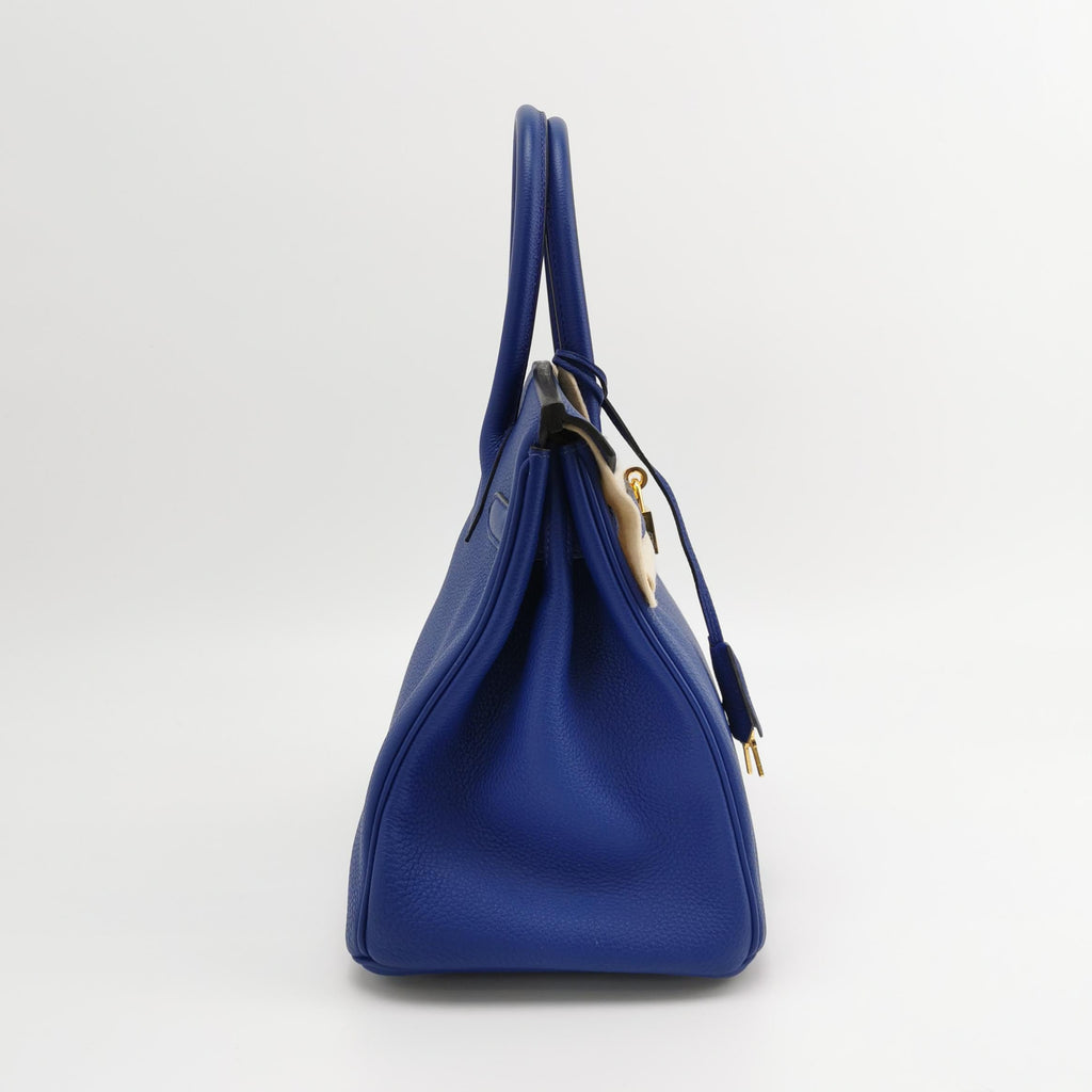 Hermes Birkin 30 Togo 71 Bleu France  Calfskin Gold Hardware 2014