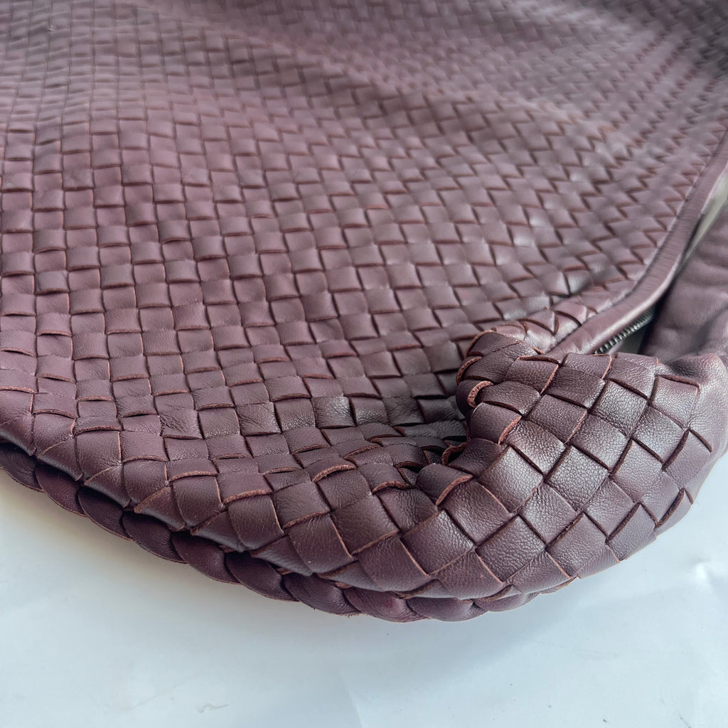 Bottega Veneta Hobo Maxi Dark Wine Burgundy Leather 51cm