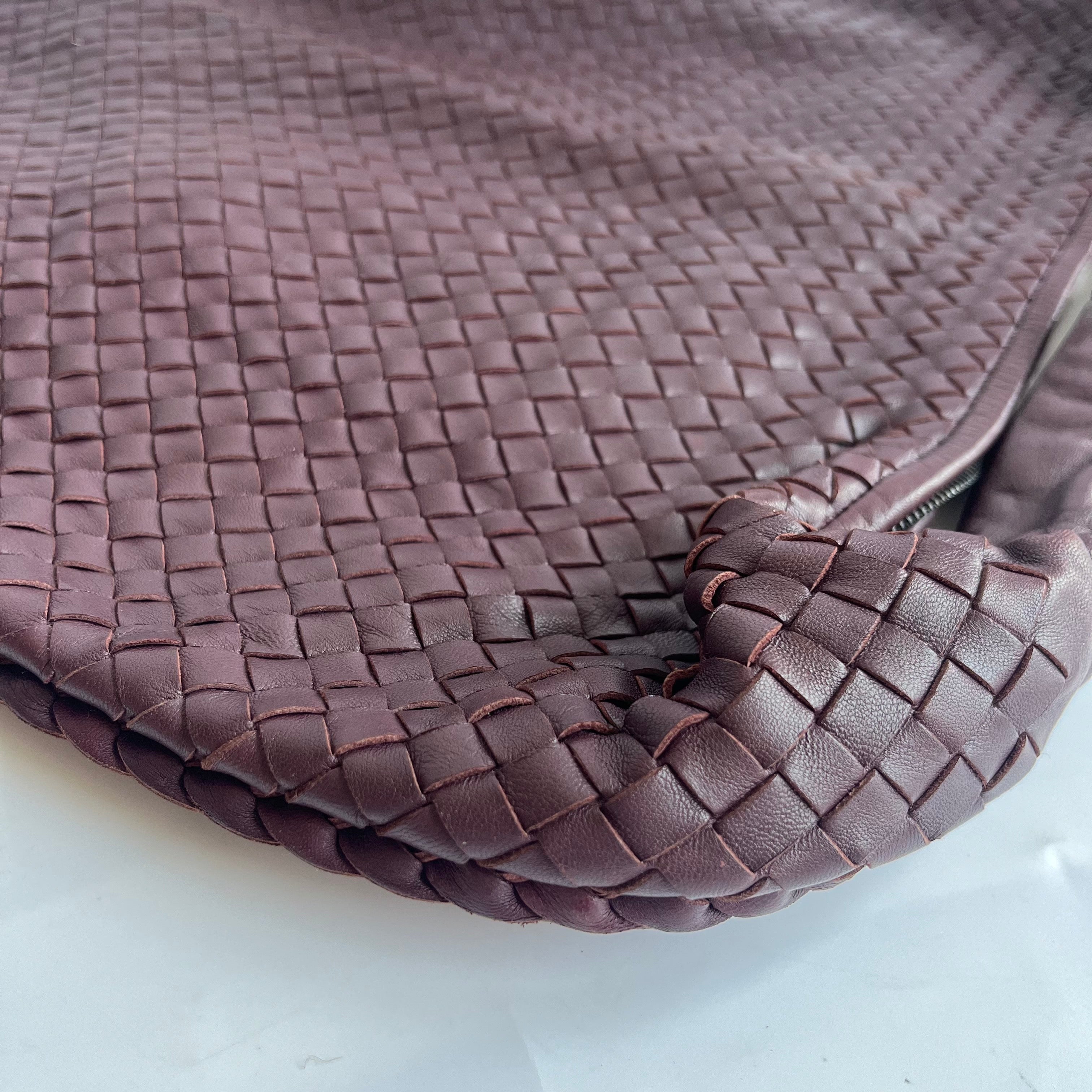 Bottega Veneta Hobo Maxi Dark Wine Burgundy Leather 51cm